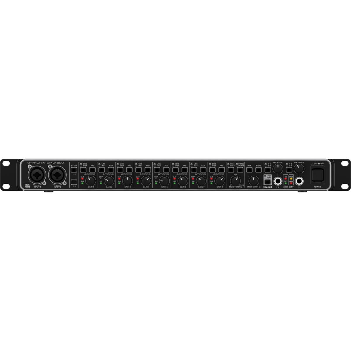 18x20 USB Audio/MIDI Interface with Mic Preamplifiers and ADAT I/O T32136