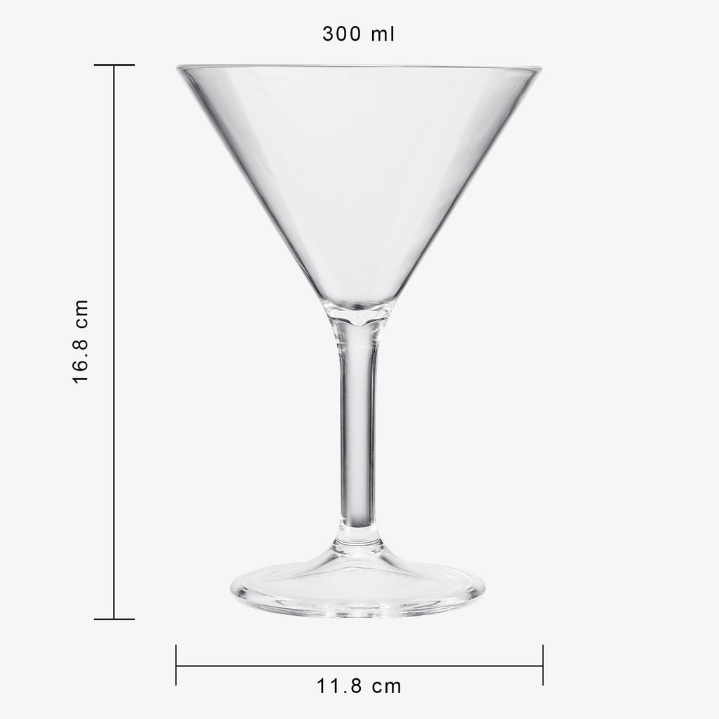 Clear Shatterproof 10oz Martini Glasses Set of 6 N9263
