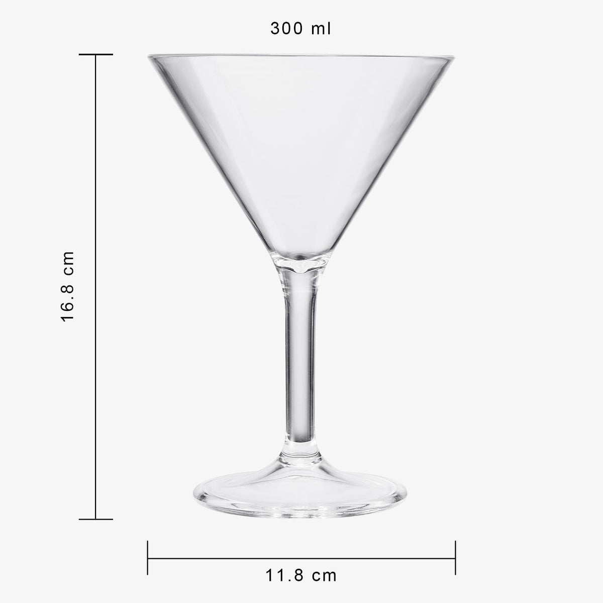 Clear Shatterproof 10oz Martini Glasses Set of 6 N9263