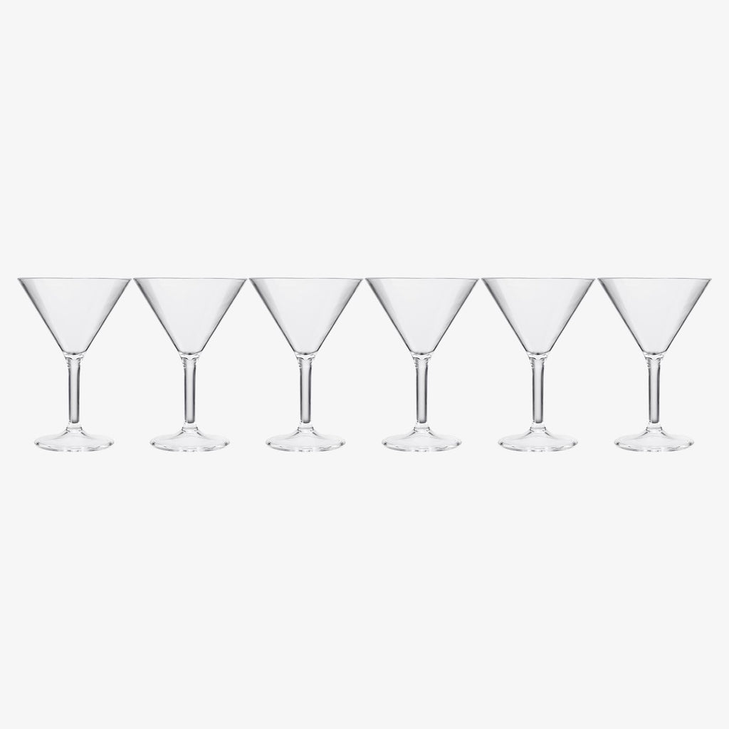 Clear Shatterproof 10oz Martini Glasses Set of 6 N9263