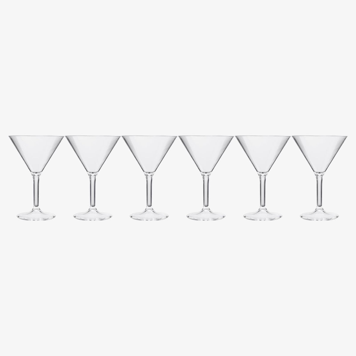 Clear Shatterproof 10oz Martini Glasses Set of 6 N9263