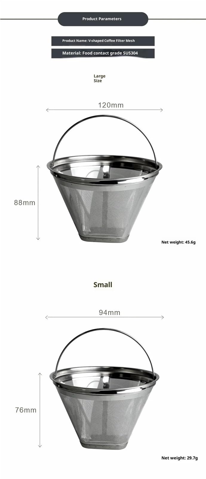 Steel Reusable Coffee Filter 8-12 Cups N908905