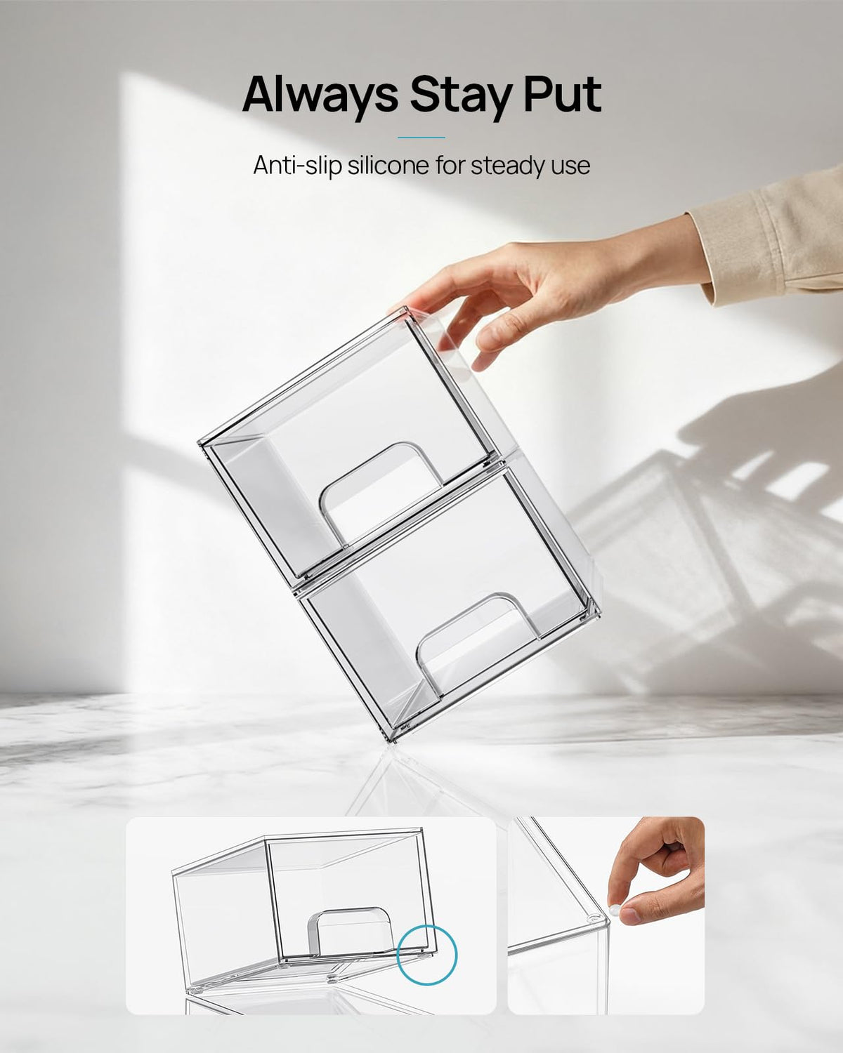 4 Pack Small Clear Stackable Storage Drawers U23995