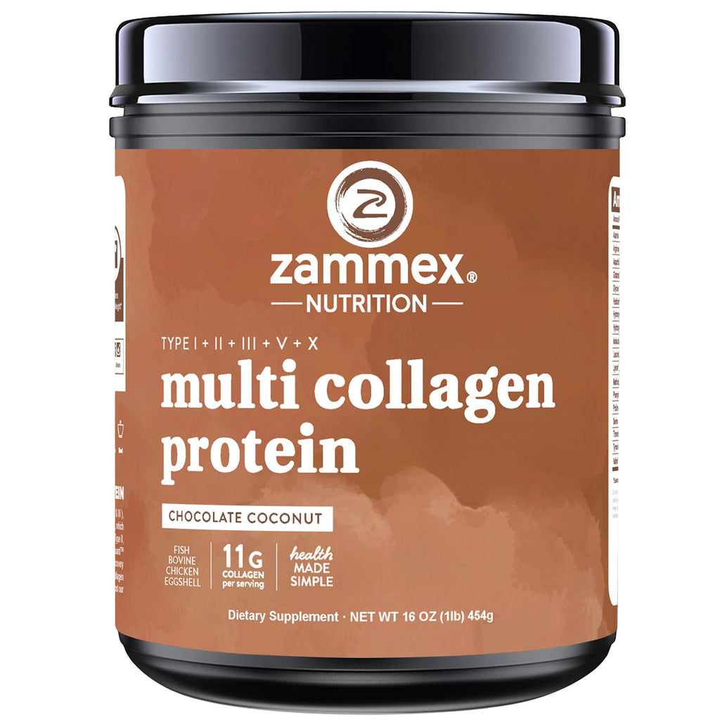 Multi Collagen Peptides Protein Powder, Chocolate, 1LB A21790