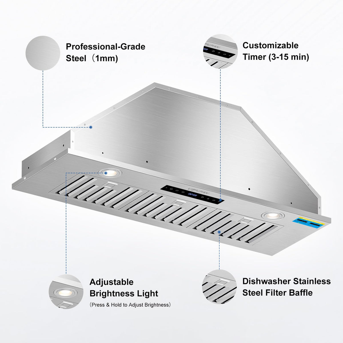 36-Inch 1200 CFM Built-in Range Hood Insert X82993
