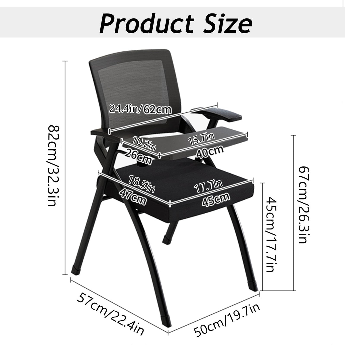 Foldable Mesh Office Chair with Back Armrest, 4pcs, Orange T8771