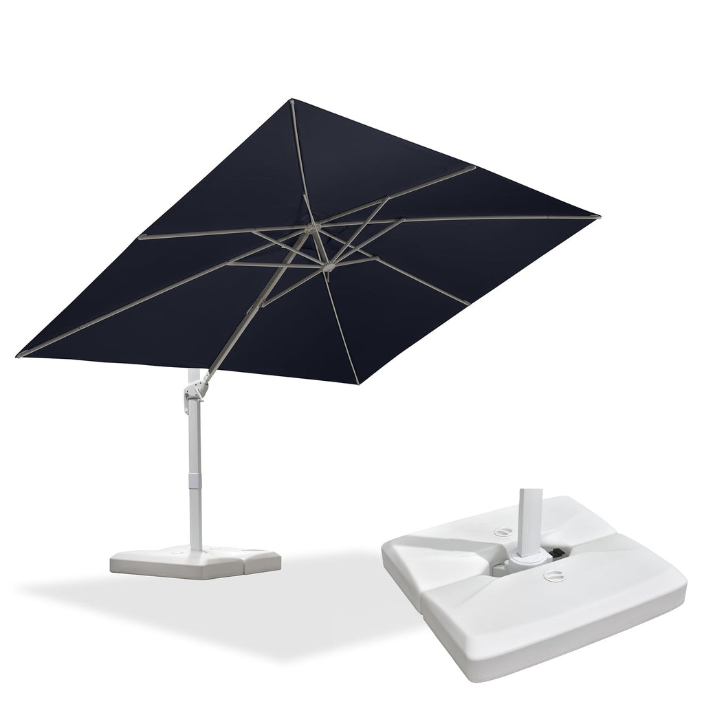 Navy Blue Aluminum Patio Umbrella with Base Z99635