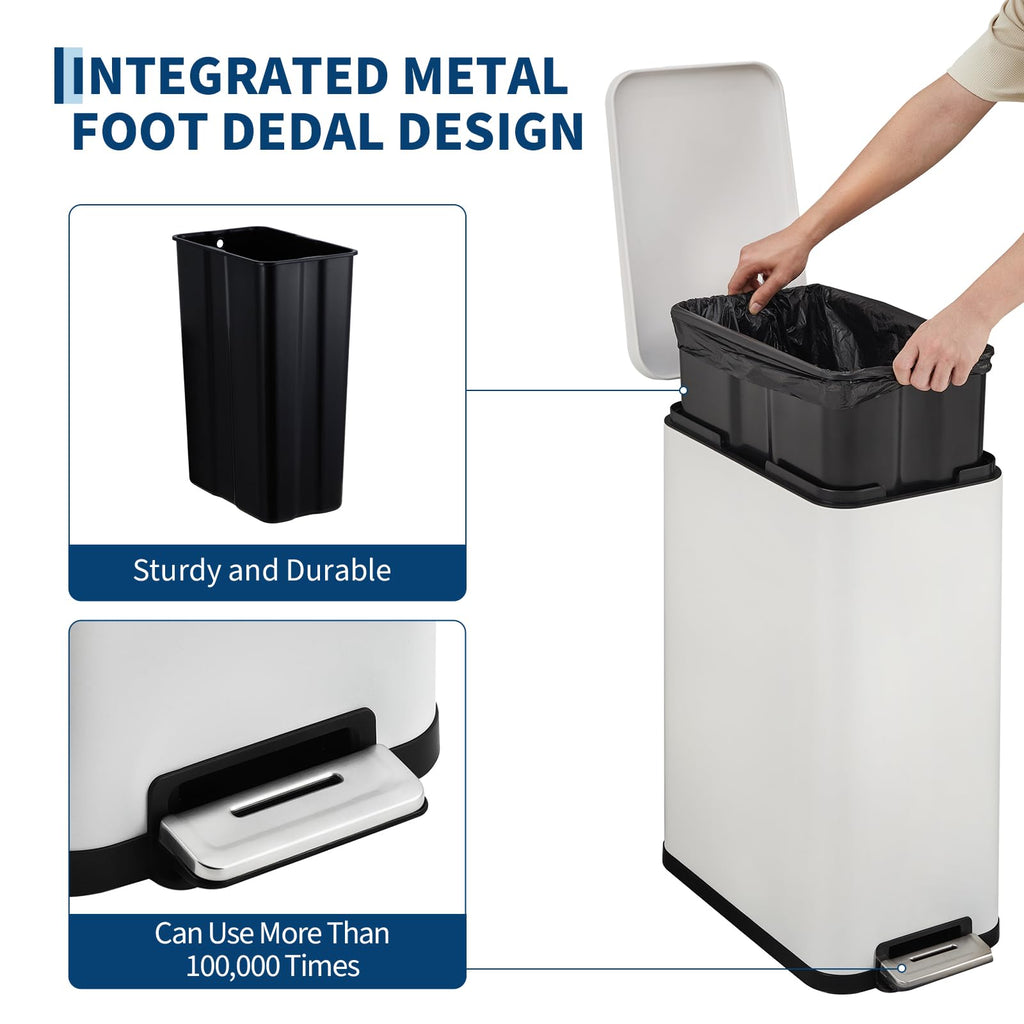 13.2 gal Stainless Steel Step Trash Can W710