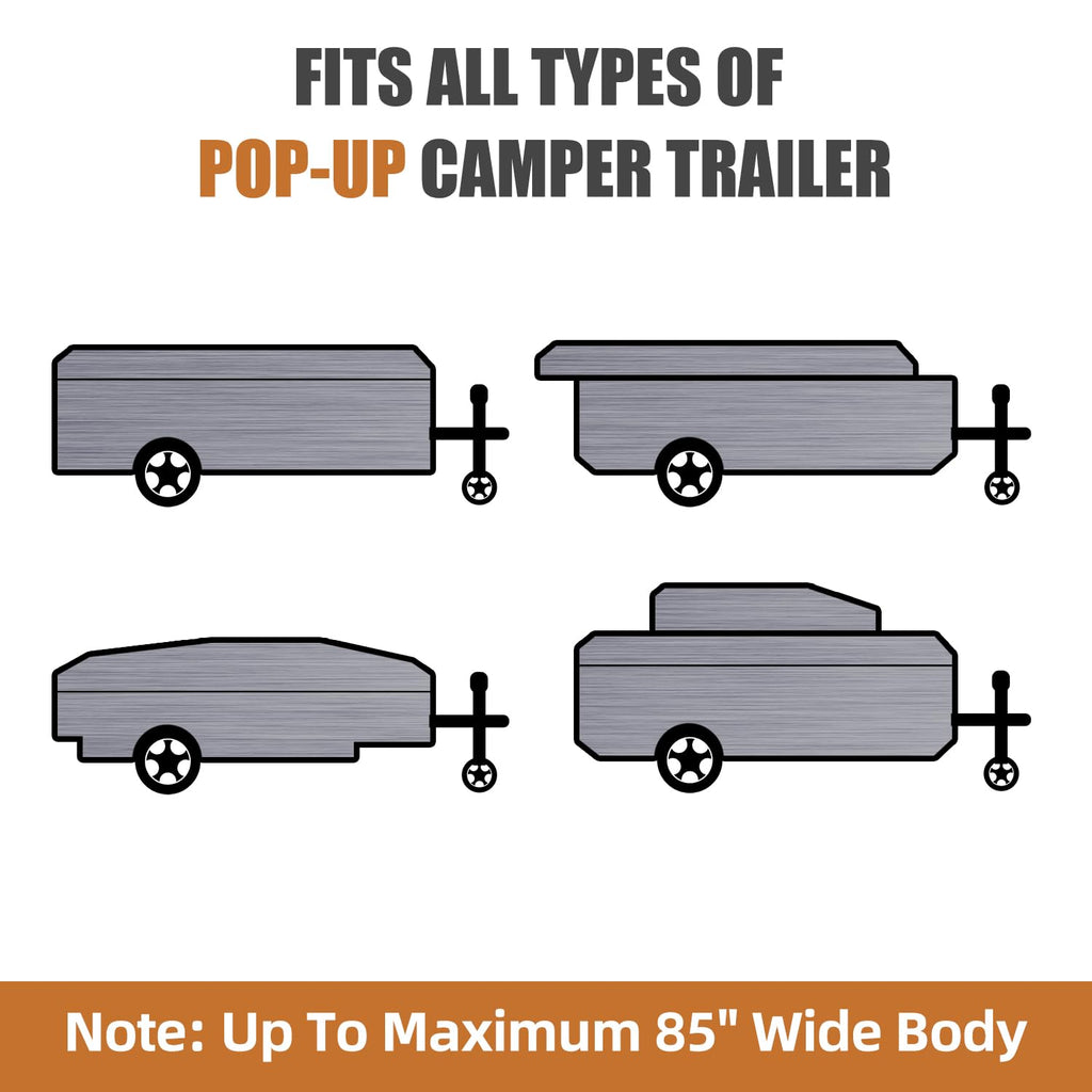 14' ~ 16' 7 Layers Waterproof Pop-up Camper Cover M1078