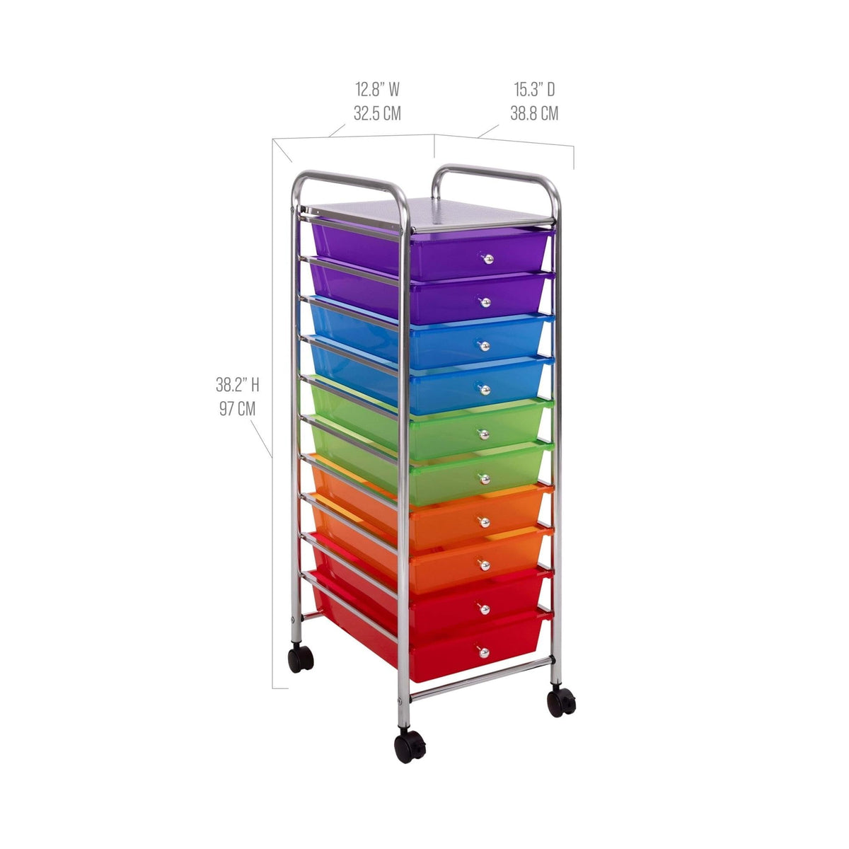 10 Drawer Rolling Storage Cart with Wheels K536