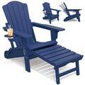 Folding HDPE Adirondack Chairs with Footrest I632992