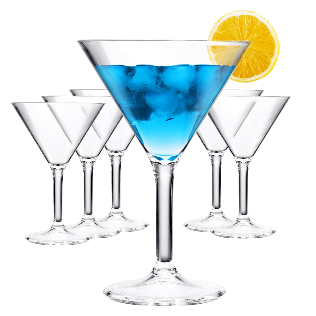 Clear Shatterproof 10oz Martini Glasses Set of 6 N9263
