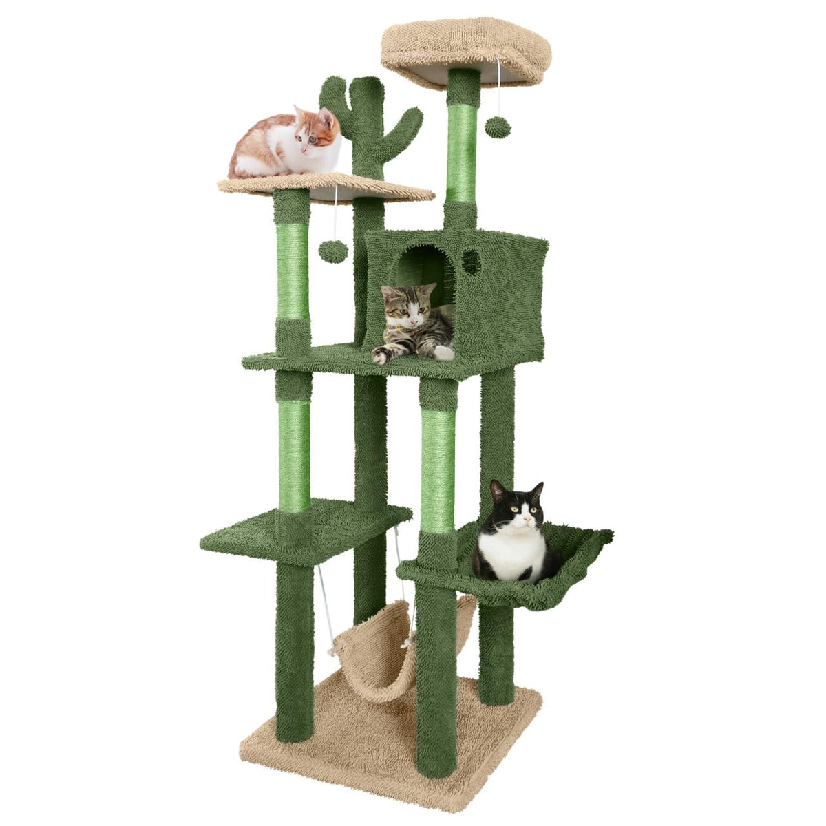 70-Inch Multi-Level Cat Tree with Plush Perch C28194