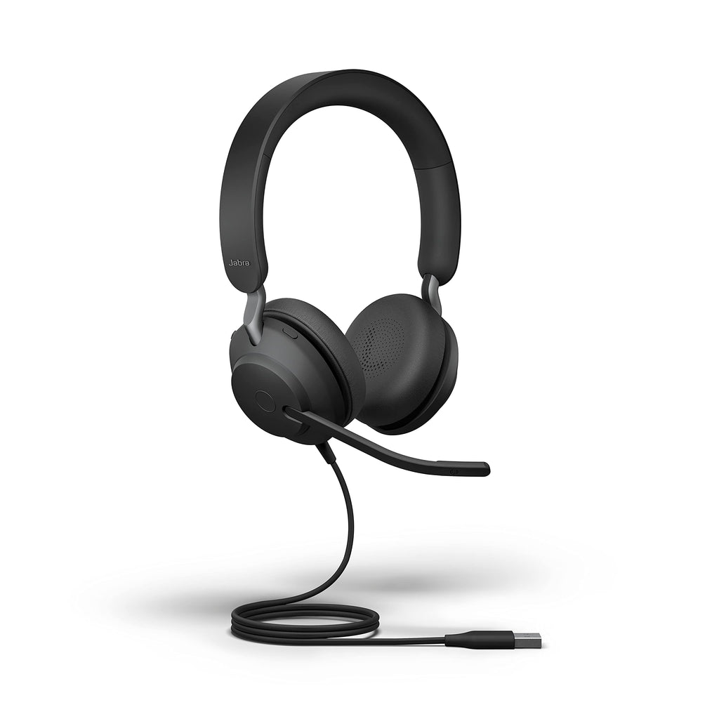 Wired Stereo Noise-Cancelling Headset with 3-Microphone Call Technology and USB-A Cable Black O8398