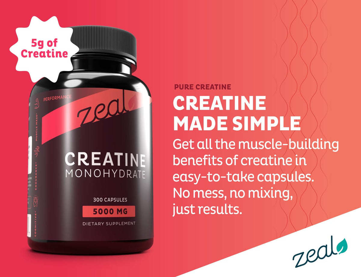 Micronized Creatine Monohydrate 5000mg 300 Capsules Z883