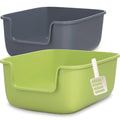 Large High Sided Cat Litter Box with Scoop 2 Pack U49047