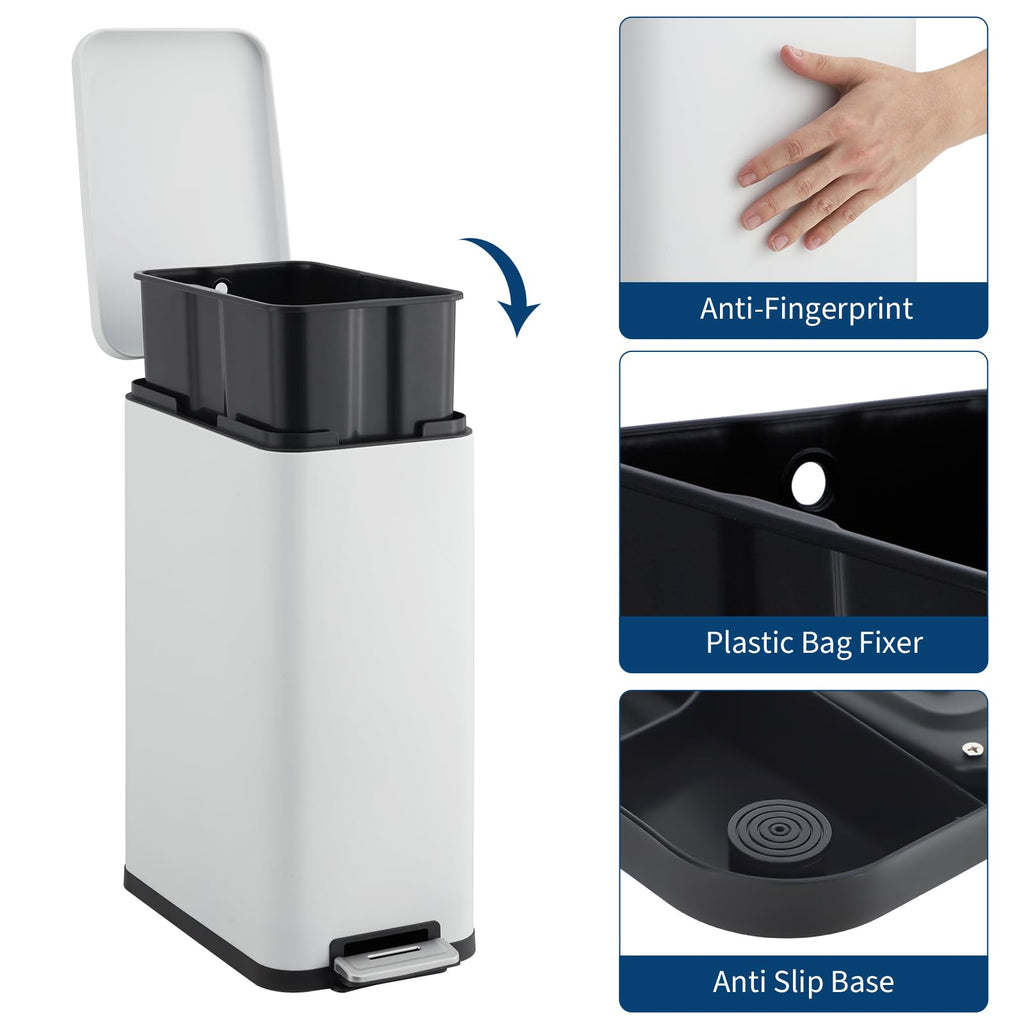 13.2 gal Stainless Steel Step Trash Can W710