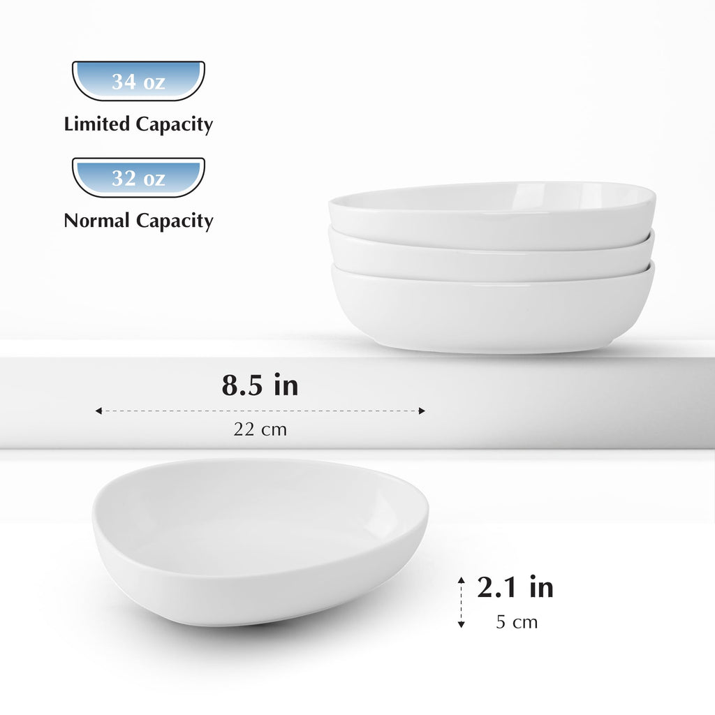 32 Oz White Porcelain Soup Bowls Set of 4 X919482