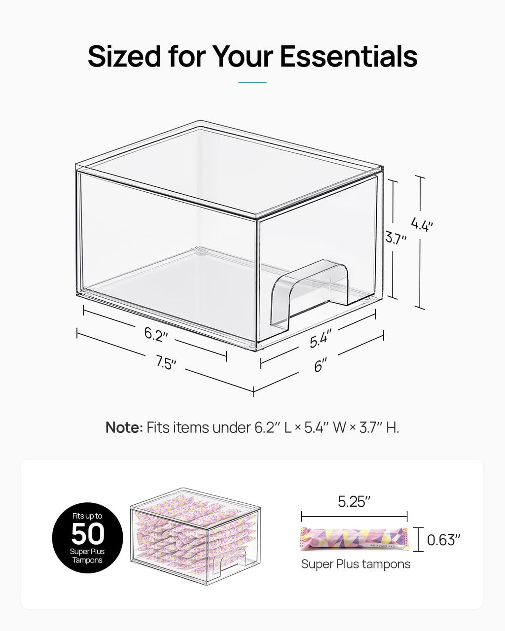 4 Pack Small Clear Stackable Storage Drawers U23995