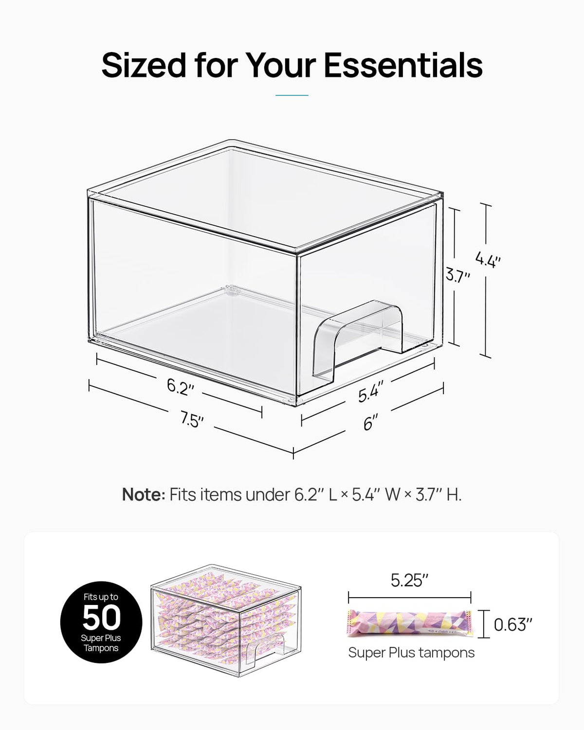 4 Pack Small Clear Stackable Storage Drawers U23995
