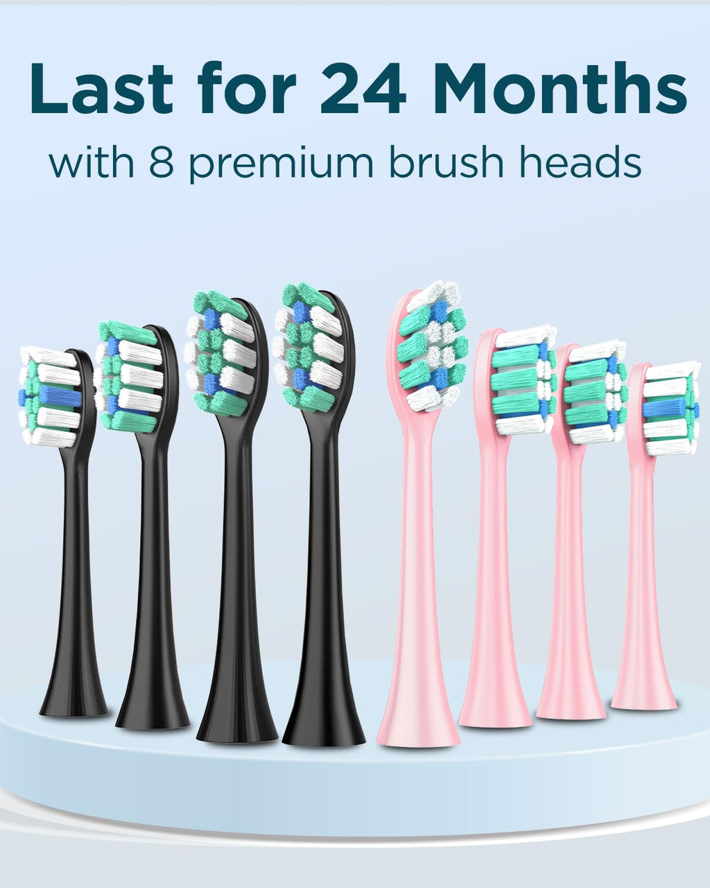 2 Pack Rechargeable Electric Toothbrush with 12 Brush Heads & 2 Travel Case Y3844