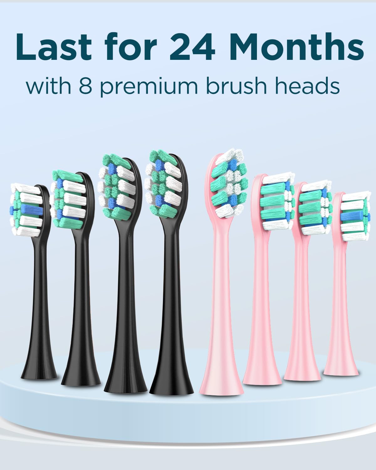 2 Pack Rechargeable Electric Toothbrush with 12 Brush Heads & 2 Travel Case Y3844