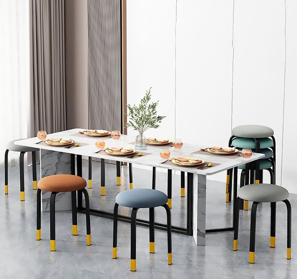 4 Pcs Stacking Round Stools E54439