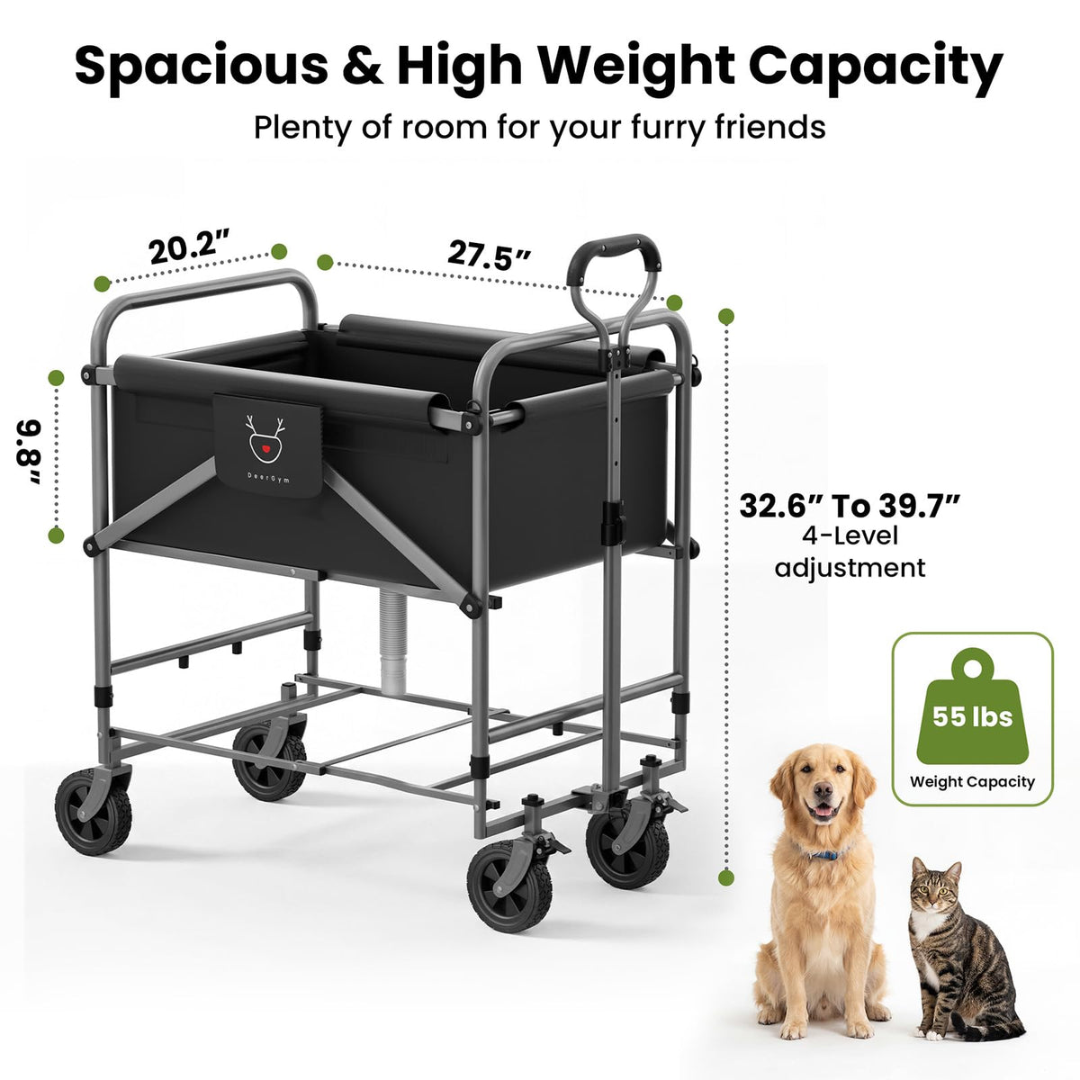 Foldable Dog Bath Cart with Brake Z6935