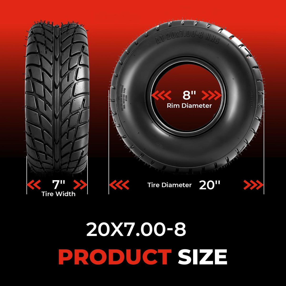 20x7-8 All-Terrain ATV/UTV Tires, Set of 2 K6571