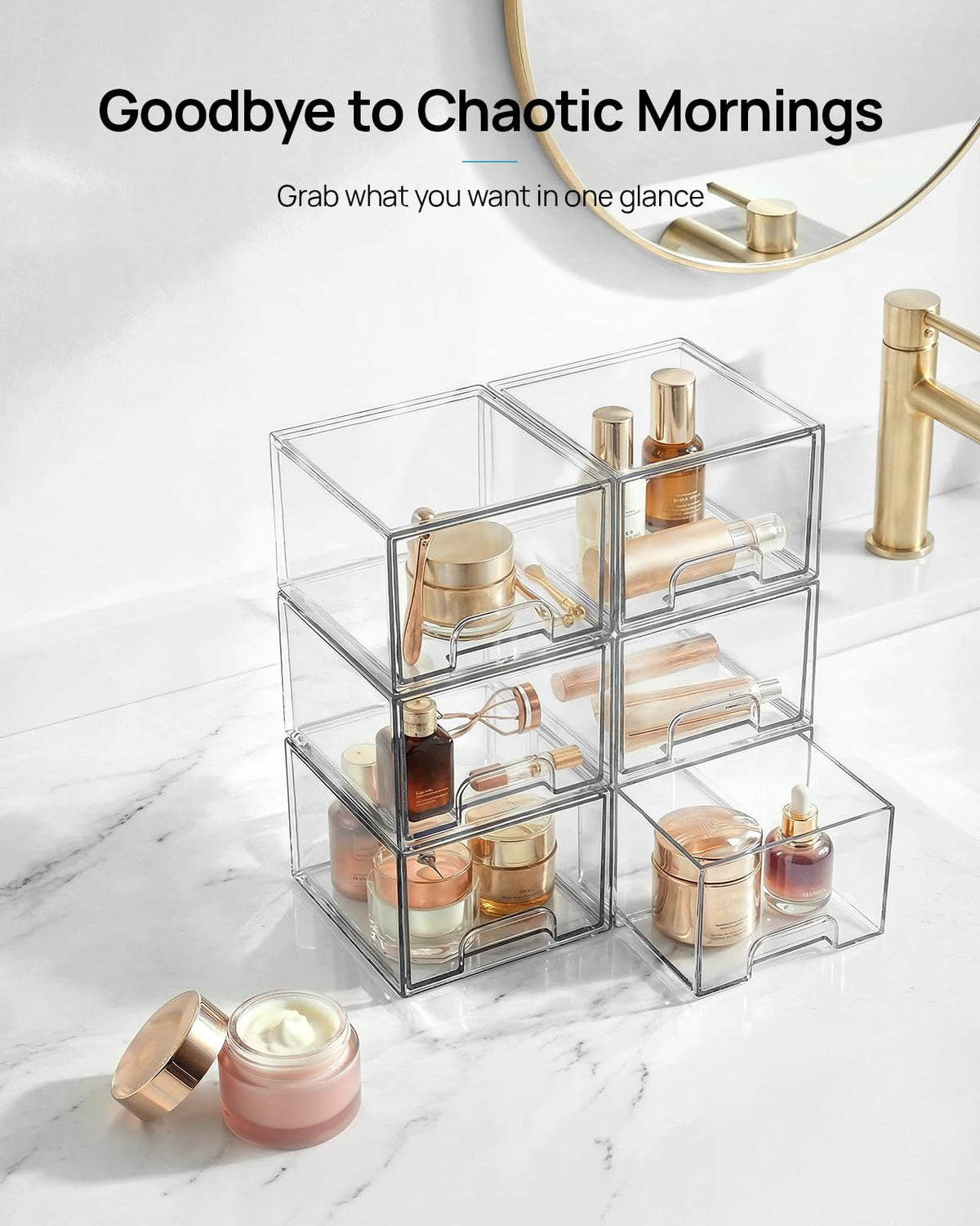 4 Pack Small Clear Stackable Storage Drawers U23995