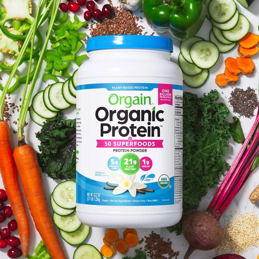 Organic Plant Based Protein Powder Vanilla Bean 2.74 Pound B1651