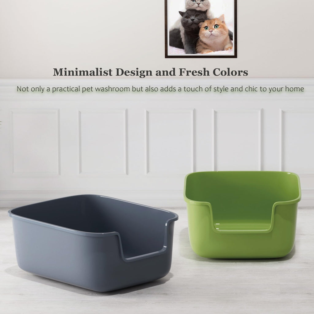 Large High Sided Cat Litter Box with Scoop 2 Pack U49047
