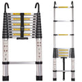 12.5 FT Aluminum Telescoping Ladder with 2 Hooks N9396