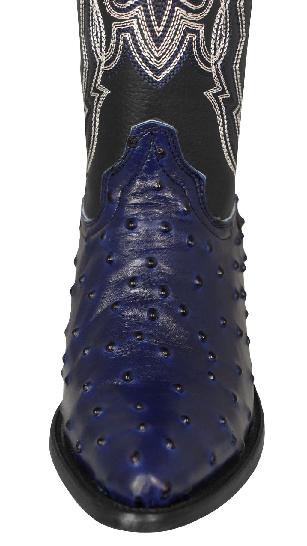Blue Ostrich Quill Print Leather Western Cowboy Boots M58541