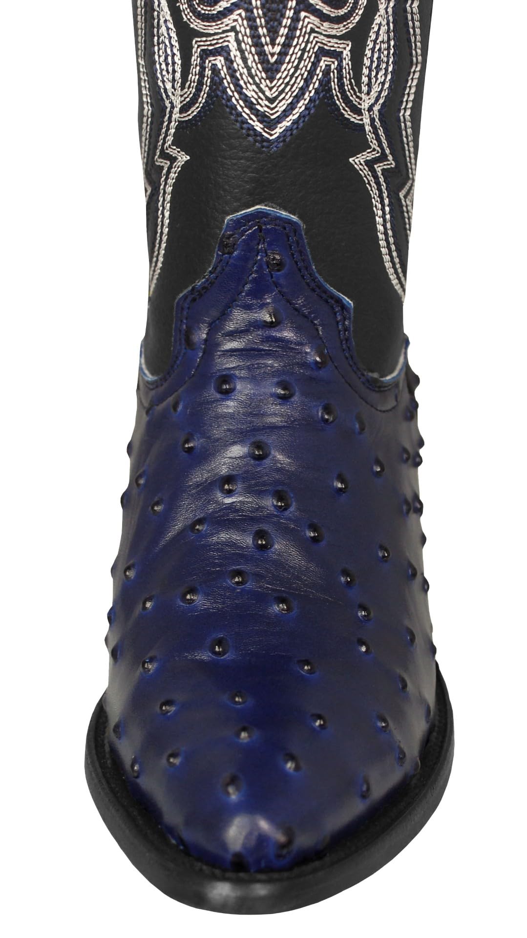 Blue Ostrich Quill Print Leather Western Cowboy Boots M58541