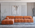 104" L-Shaped Velvet Sectional Sofa with Reversible Chaise Ottoman V8561