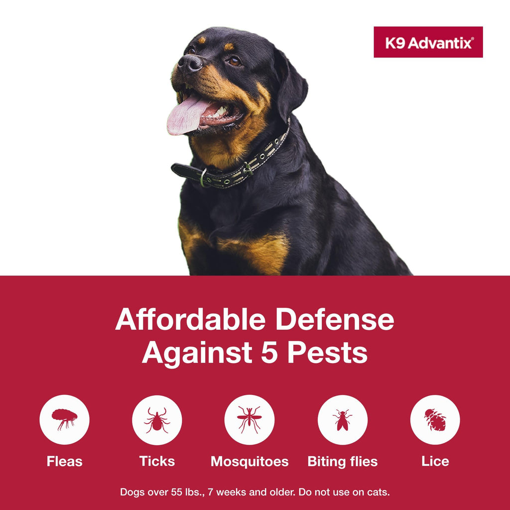Flea, Tick & Mosquito Prevention for Dogs Over 55 lbs, 2 Treatments L714