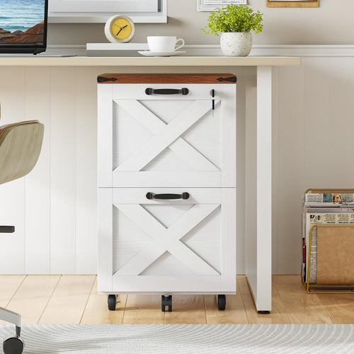 2 Drawer Locking Wood File Cabinet N395