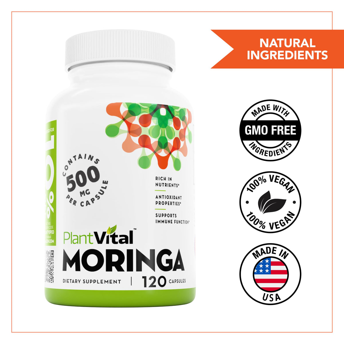 Organic Moringa Capsules 1000mg O33321