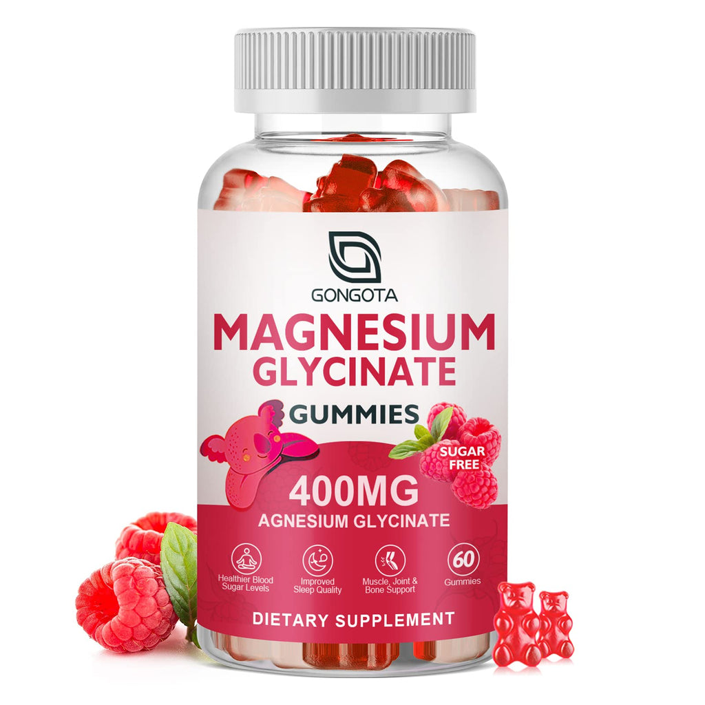 Magnesium Glycinate Gummies 400 mg with Vitamin D, B6 - 60 Gummies G250