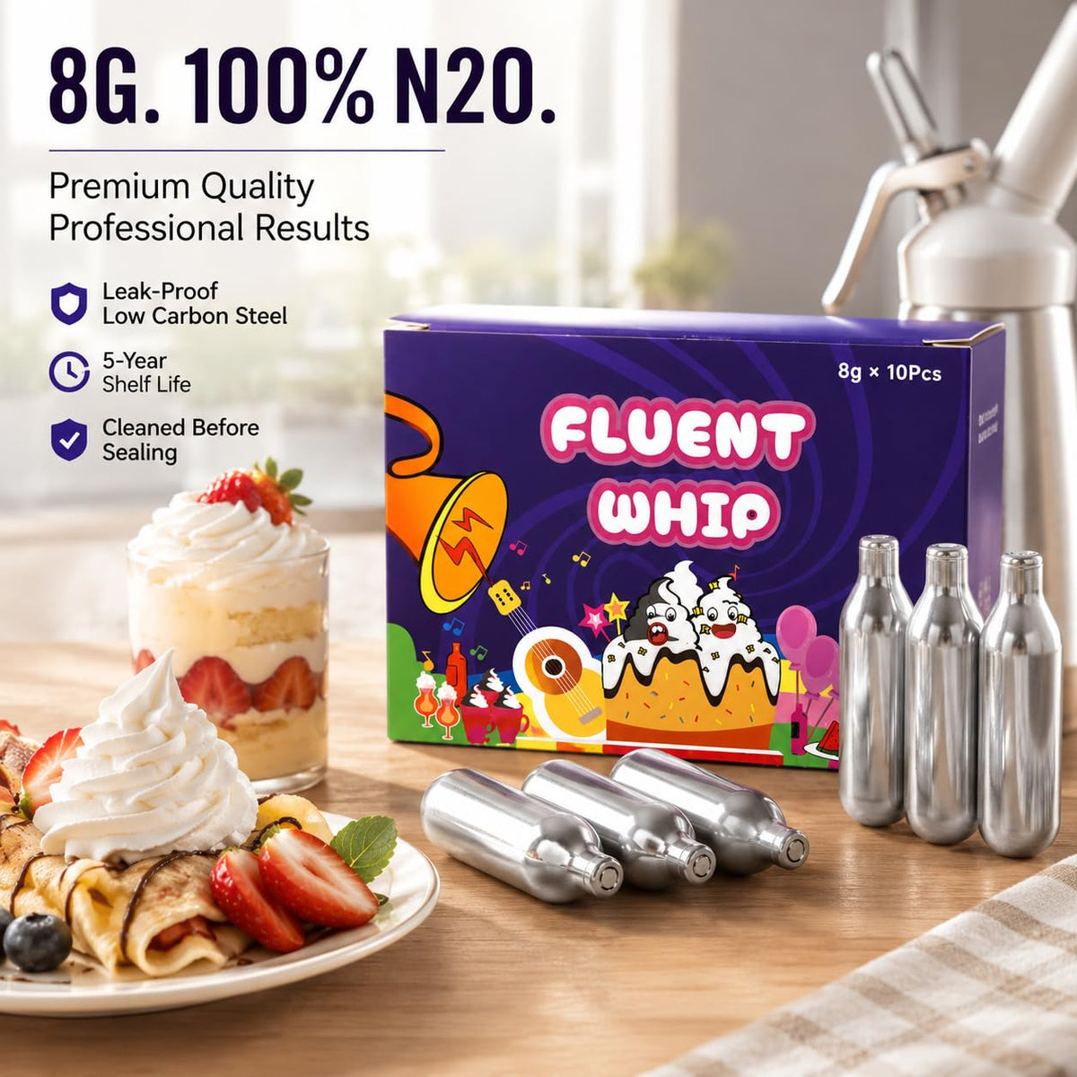 8g 10 Pack Whipped Cream Chargers D77651