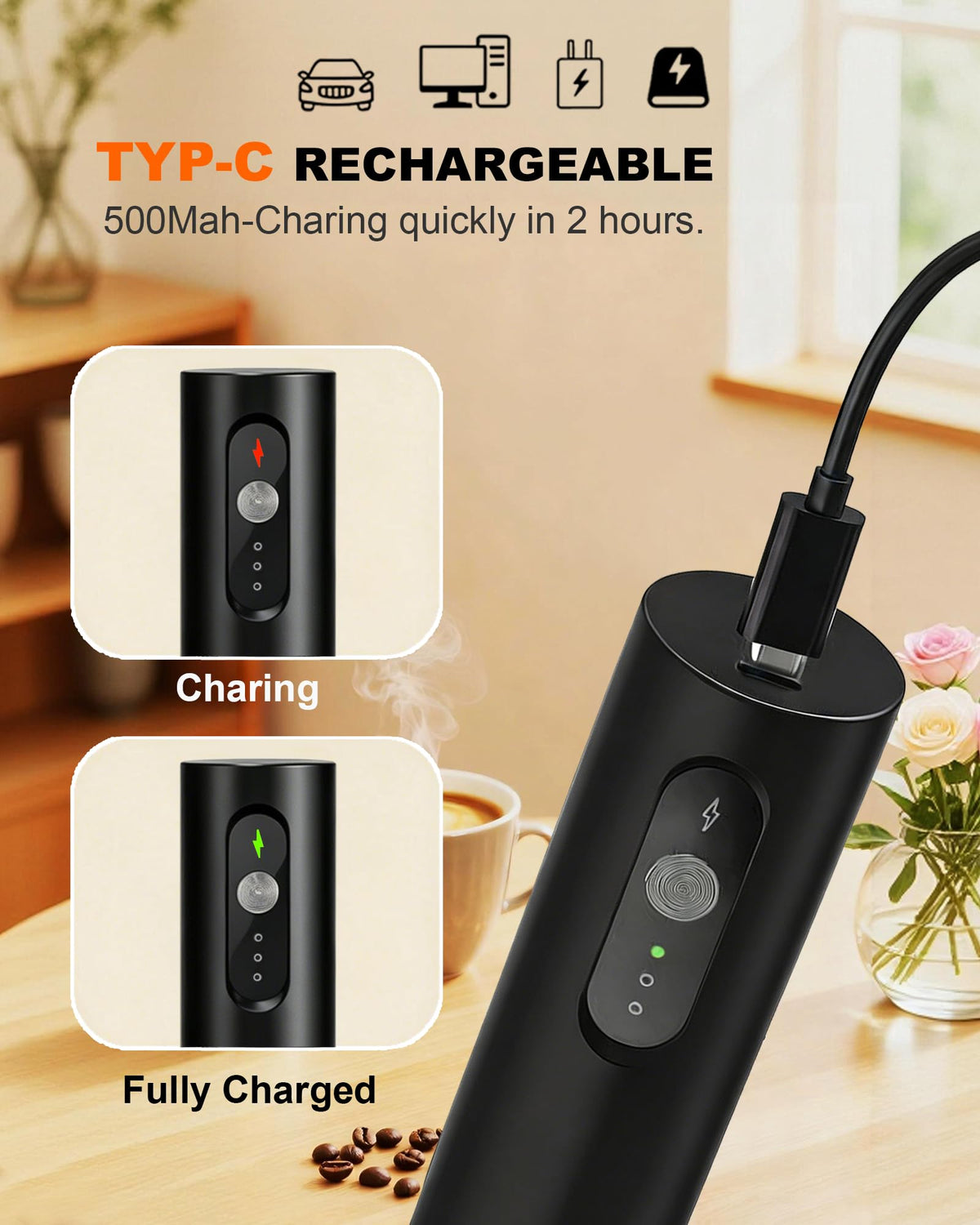 Rechargeable Handheld Milk Frother O8863