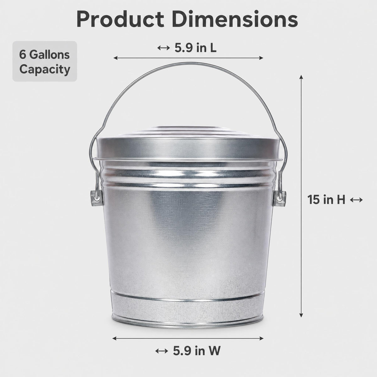 6-Gallon Galvanized Steel Utility Pail G915712