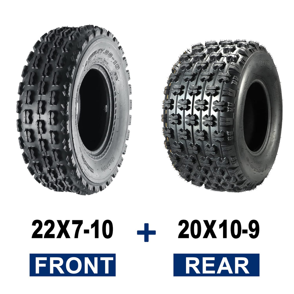 Set of 4 Sport ATV Tires 22x7-10 Front & 20x10-9 Rear 4PR Y5773