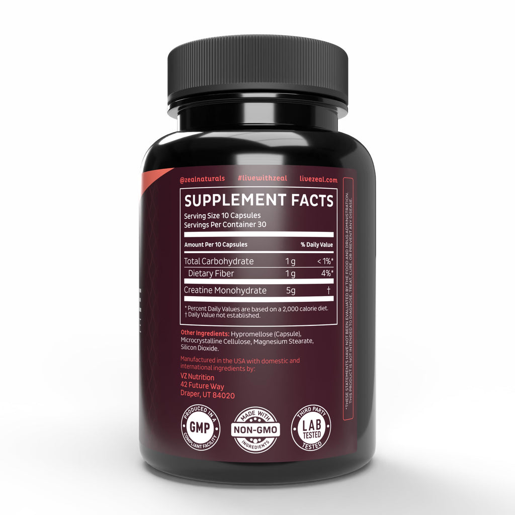 Micronized Creatine Monohydrate 5000mg 300 Capsules Z883