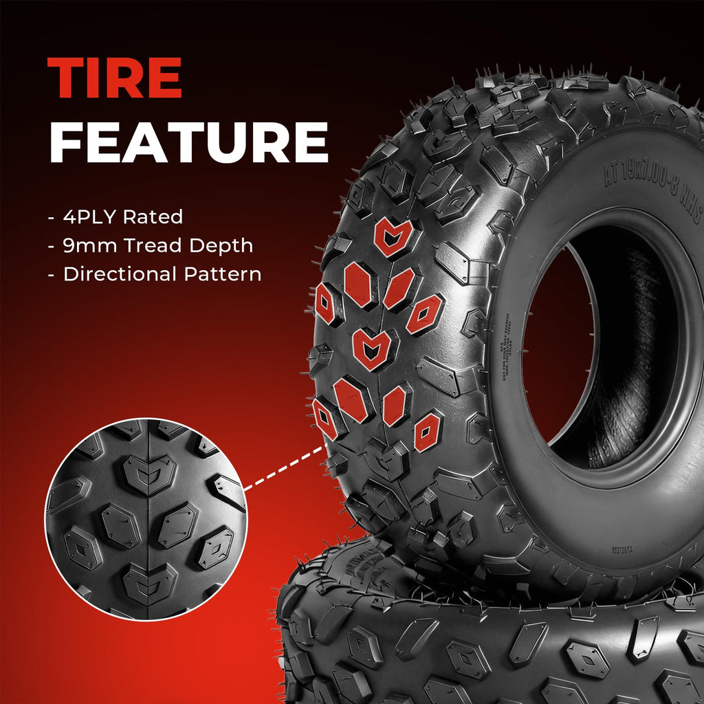19x7-8 UTV ATV Tires Set of 4 E4337