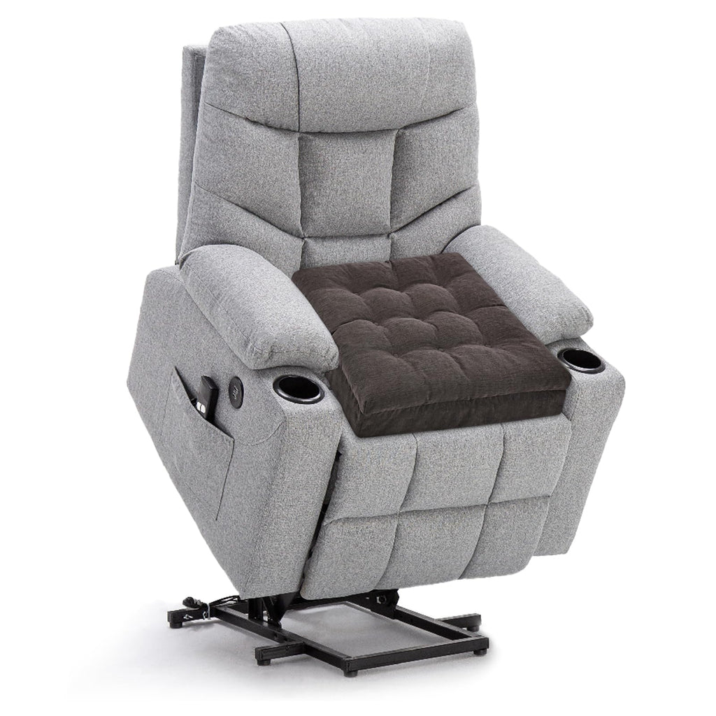 20x20x5 Inch Thick Tufted Dual Layer Chair Cushion Taupe 1P V99244