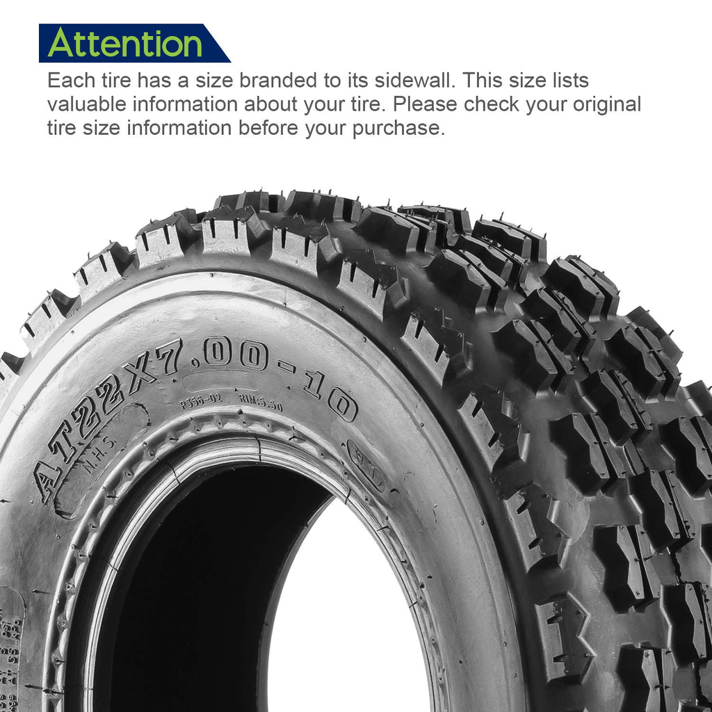 Set of 4 Sport ATV Tires 22x7-10 Front & 20x10-9 Rear 4PR Y5773