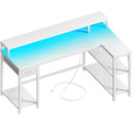 53 inch Reversible L Shaped Desk with LED Lights & Power Outlets H967525