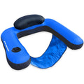 Fabric Covered Inflatable Pool Lounger with Cup Holder F4268